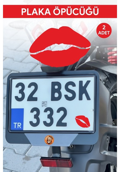 Plaka Öpücük Sticker Etiket Motor Araba 2 Adet