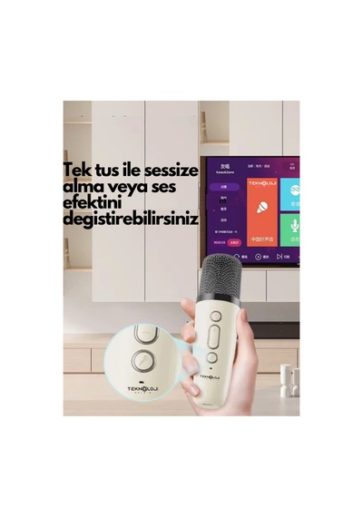 K12 Kablosuz Bluetooth Hoparlör Karaoke Mikrofon 5 Ses Efektli Rgb Hd Stereo Ses Usb/sd/fm