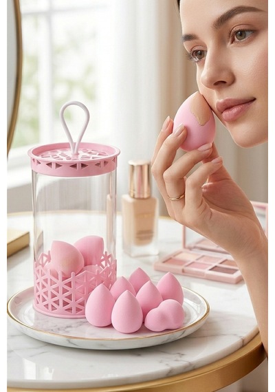 Mini Boy 8'li Pembe Makyaj Süngeri Seti- 2 Cm X 3 Cm Makyaj Uygulama Süngeri