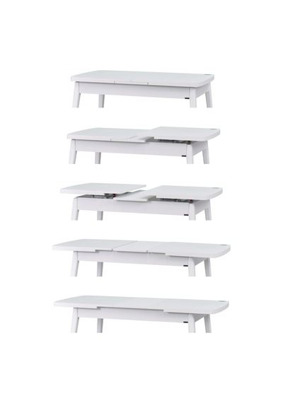 Vilinze Avanos Ahşap Açılır Kapanır Mdf Mutfak Masası - 70x120+30 Cm Beyaz