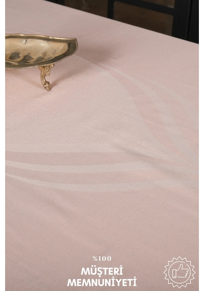 Aslı Lüx Jakar Polycotton Kumaş Pudra Masa Örtüsü 160x320 Cm - 1053 Çok Renkli