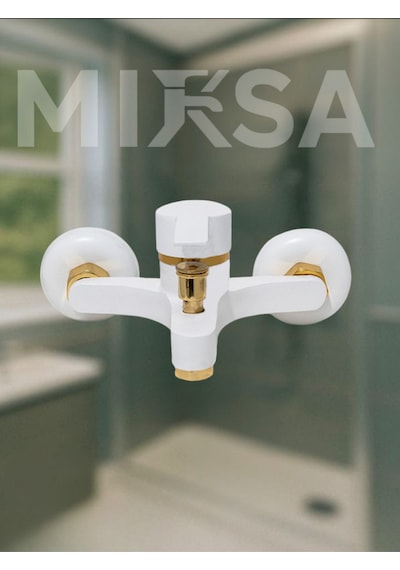 Beyaz-gold Mix Banyo Duş Bataryası Musluğu , Yerli Üretim