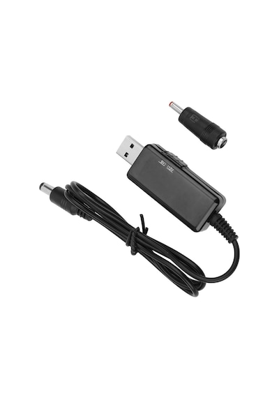 Electroon 5v 9v - 12v Usb To Dc Çevirici Kablo 5.5x2.1mm Jak Fişli Dijital Ekranlı