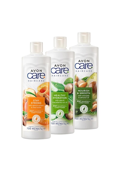 Avon Care Avakado +  Aloe Vera + Kayısı Özü İçeren Şampuan ve Saç Kremi 3 x 700 ML