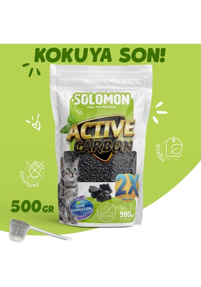 Active Carbon 500 Gr Koku Giderici - Kedi Kumu Koku Giderici Kokusuz Kedi Tuvaleti Doğal Kum Kokusu Önleyici Aktif Karbon