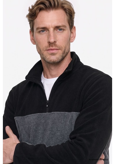 AC&Co / Altınyıldız Classics Erkek Siyah-Antrasit Standart Fit Günlük Rahat Çift Renkli Polar Spor Sweatshirt 4A5221100015SSAS AC&Co / Altınyıldız Classics Erkek Siyah-Antrasit Standart Fit Günlük Rahat Çift Renkli Polar Spor Sweatshirt 4A5221100015SSAS