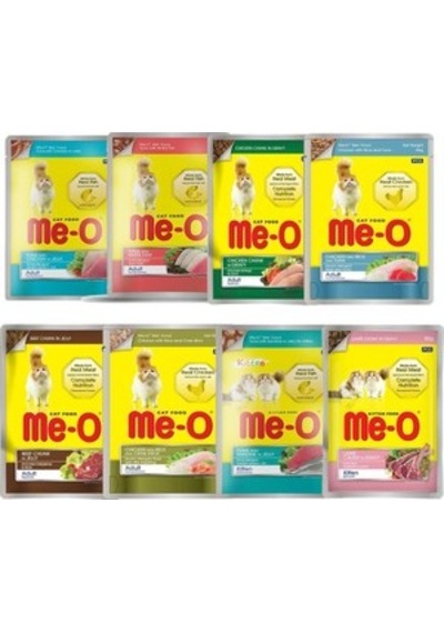 Me-O Pouch Karışık Kedi Maması 12 x 80 G