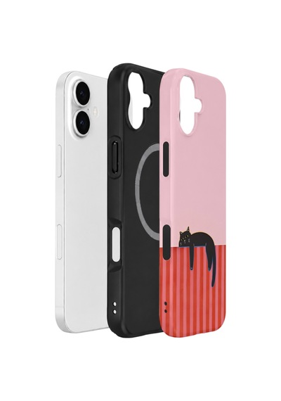 Apple iPhone Uyumlu 16 Vorian Çift Katmanlı Magsafe Kılıf Lazy Cat Sunset