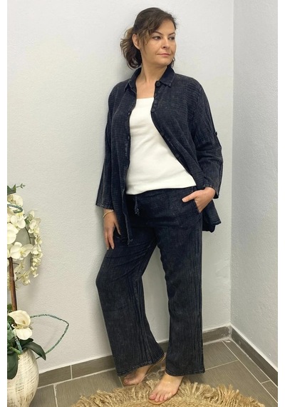 Mia Butik Kadın Siyah Yıldız Detaylı Pamuklu 3 Lü Takım Siyah