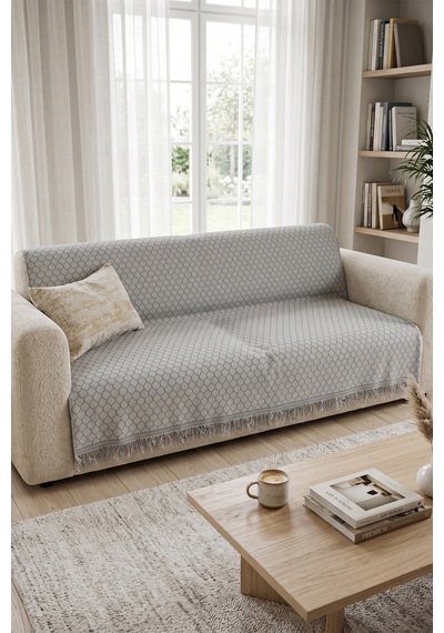 Villadia Home Textile Koltuk Örtüsü Koltuk Şalı Pamuklu Kaymaz Yumuşak Yıkanabilir 3 Lü Koltuk Kanepe Tekli Koltuk Örtüsü Çok Amaçlı Örtü 170 X 220 Petekkltört
