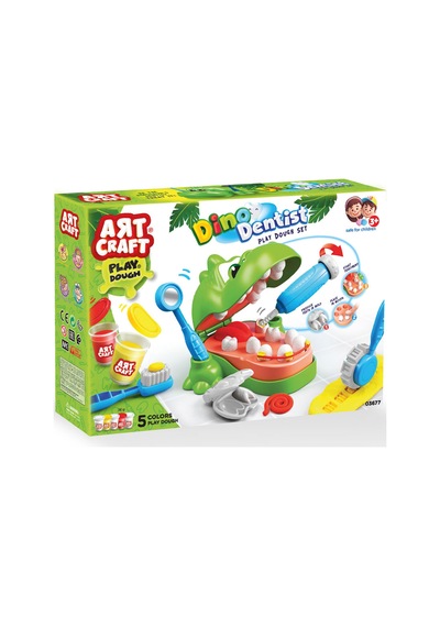 Art Craft Dino Dişçi Hamur Seti Çok  Renkli