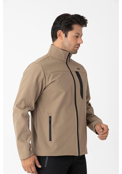 Crozwise Erkek Softshell Spor Mont Bej