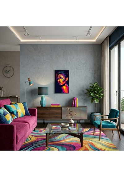 Neon Yüzler Pop Art Kadın Portre Serisi 39 Canlı Renkler Ve Asi Duruş