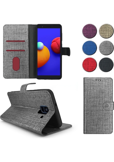 Samsung Galaxy Uyumlu A6 (A600) Kilif Fitcase Fabric Kapakli Cüzdanli 359200657