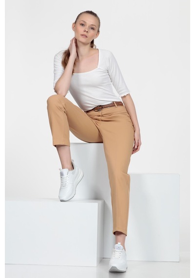 Cigarette Fit Pantolon Camel