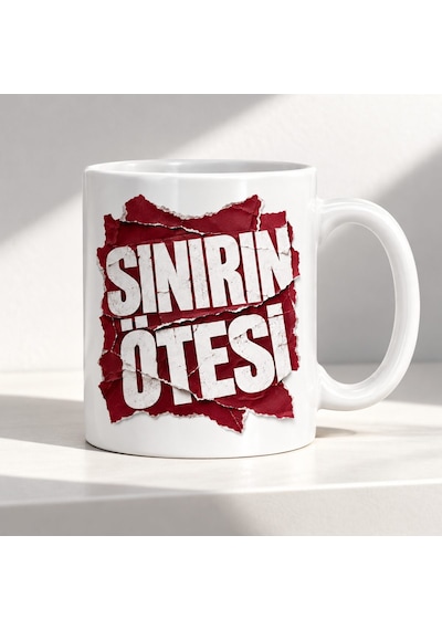 Sınırın Ötesi Tasarımlı Porselen Kupa - Model 687 Bordo