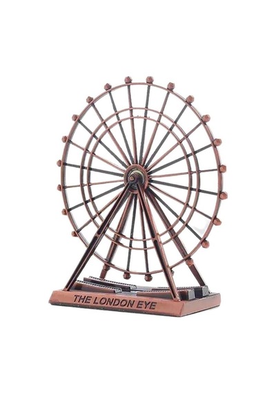 Vintage Metal İngiltere London Eye Biblo Antik Bakır 15 Cm