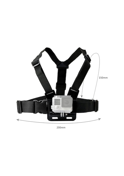 Tüm Aksiyon Kameralara Uyumlu Göğüs Bandı Askısı Chest Mount Siyah