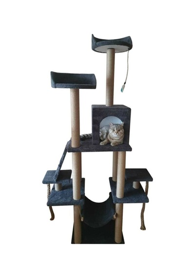 Pethomealpi Şato Çok Katlı Yuvalı Kedi Tırmalama ve Oyun Platformu 30 x 30 x 30 CM