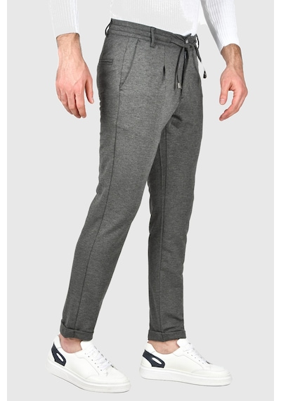 Deepsea Erkek Füme Beli Lastikli Slim Fit Likralı Duble Paça Penye Spor Pantolon 2502385 Füme
