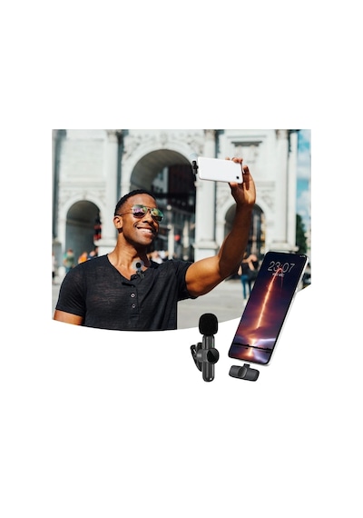 Buffer Type C Uyumlu İphone Dönüştürücülü Kablosuz Yaka Mikrofonu Android Ve İphone Uyumlu Mini Mikrofon Çok Renkli
