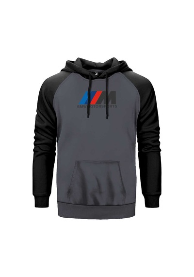 Bmw M Power Motorsport Gri Renk Reglan Kol Sweatshirt