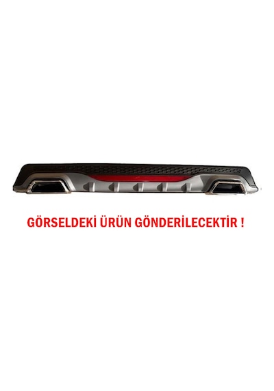 Hyundai İ30 Difüzör Arka Tampon Eki 2 Egzoz Çıkışlı Gri Reflektörlü