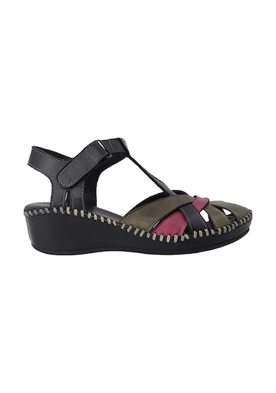 Albini Hakiki Deri Comfort Dolgu Topuk Kadın Sandalet Alb2660209y Siyah