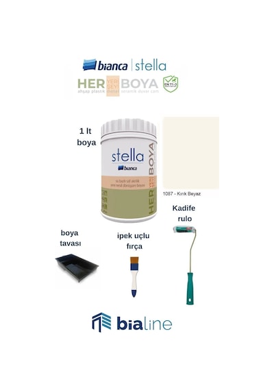 Stella Boya Seti 1 Lt Boya-rulo-ipek Fırça-boya Tavası Diğer