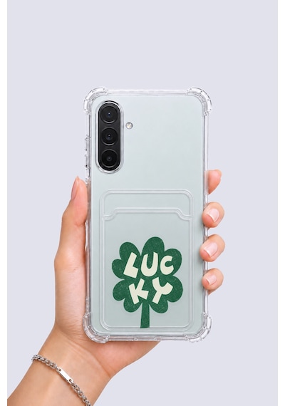 Samsung Galaxy Uyumlu A26 Kartlıklı Lucky Yonca Desenli Kılıf Çok Renkli