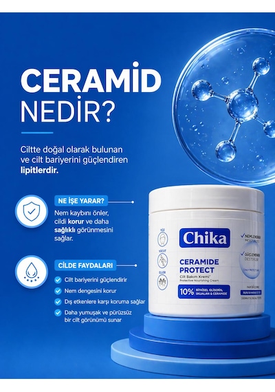Chika Med + Ceramide Cilt Bariyeri Güçlendirici Nemlendirici Krem 400 Ml