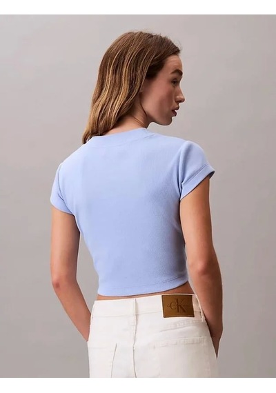 Calvin Klein Jeans Rib Kadın Mavi T-shirt Lv047ab802-7zq Mavi