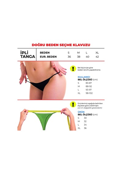 Alya Underwear Kadın Ipli Tanga Külotlar - 5 Li Paket Sarı, Mor, Mint, Somon,mavi 1301p P01