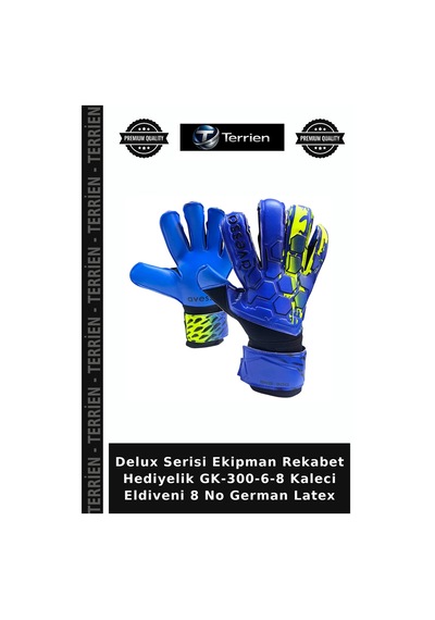 Delux Serisi Ekipman Rekabet Hediyelik Gk-300-6-8 Kaleci Eldiveni 8 No German Latex Çok Renkli