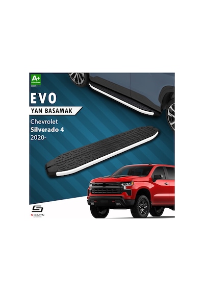S-dizayn Chevrolet Silverado 4 Uzun Şase Evo Aluminyum Yan Basama