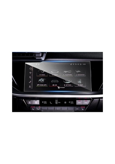 Audi A3 Uyumlu Araç Ekran Koruyucu 10.1 İnç Multimedya Navigasyon 2021-2023 9h Nano Kırılmaz Şeffaf