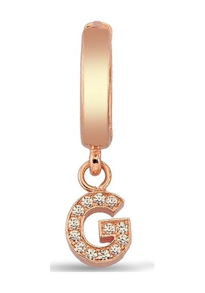 G Harfi Sallantılı 925 Ayar Gümüş Rose Tek Küpe - 12079702 Rose Gold