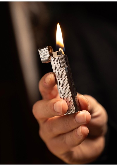 Caka Petra Serisi Benzinli Pirinç Çakmak - Petra Titan Silver Signature Gri