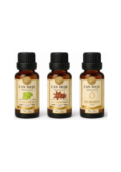 Can Meşe Saf Anason Yağı 15 ML + Yaş Üzüm Aroması 15 ML + Gliserin 15 ML