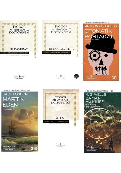Kumarbaz + Beyaz Geceler + Otomatik Portakal + Martin Eden + Öteki + Zaman Makinasi 6 Set