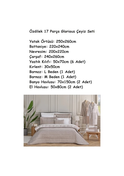 Özdilek 17 Parça -glorious Bej- Çeyiz Seti