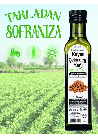 Lavendrose %100 Saf ve Doğal Kayısı Çekirdeği Yağı 100 ML