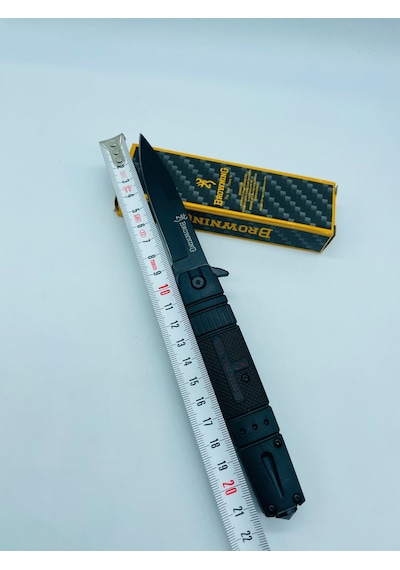 Browning Marka Siyah Yarıotomatik Kamp Çakı //s11 -22cm Siyah