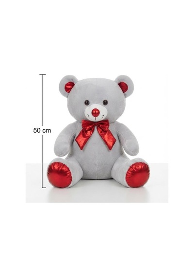Papyonlu Gri Ayı 50cm Sevimli Konforlu: Peluş Uyku Yastığı Ve Sarılma Arkadaşı Dekoratif Oyuncak