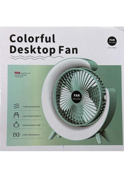 Divex Renkli 3 Modlu Taşınabilir Masaüstü Fan Mavi Pv-16