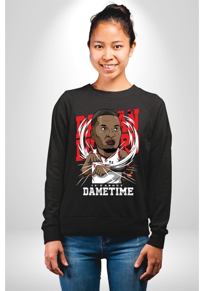Basketbol Oyun Zamanı Unisex Siyah Sweatshirt Siyah