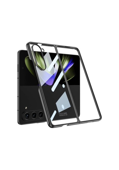 Samsung Galaxy Z Fold 5 İle Uyumlu Kılıf 180 Derece Açılıp Kapanabilen Cam Telefon Kılıfı Kapak