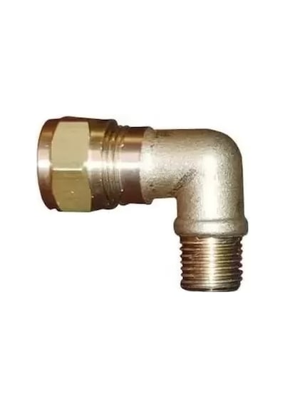 Sarı Pirinç Yüksüklü Dirsek 3/8 - 10 Mm