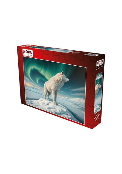 Nova Puzzle 1000 Parça Aurora Altındaki Beyaz Kurt Puzzle