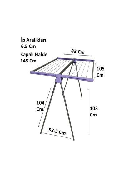 Veranda Yeni Nesil Çamaşır Kurutmalık Mor